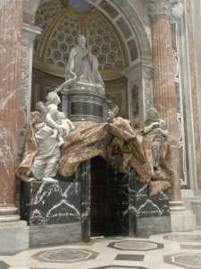 St Peterskyrkan. Alessandro VII monumentet.